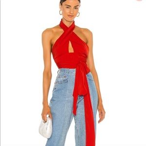 Revolve red crop top